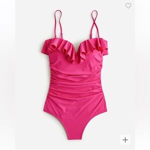 J.Crew ruched one-piece swimsuit with ruffles - New with Tag